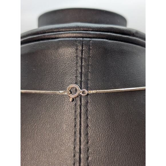 925 Sterling Silver Chain W/ Silver Tone CZ Encrusted Pendant 18" Necklace - Picture 8 of 10